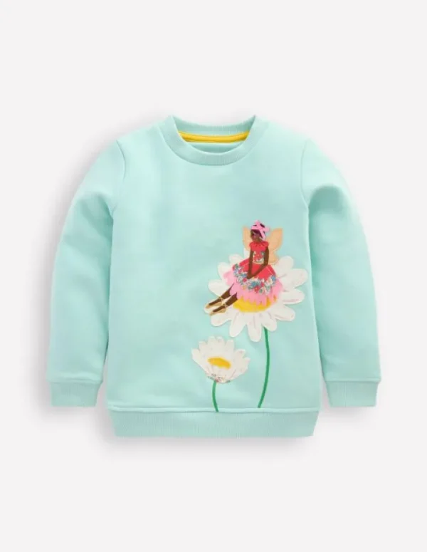 Store Boden Sweatshirt mit Applikation-Frühlingsgrün Gänseblümchen Fee FrühlingsgrünGänseblümchenFee