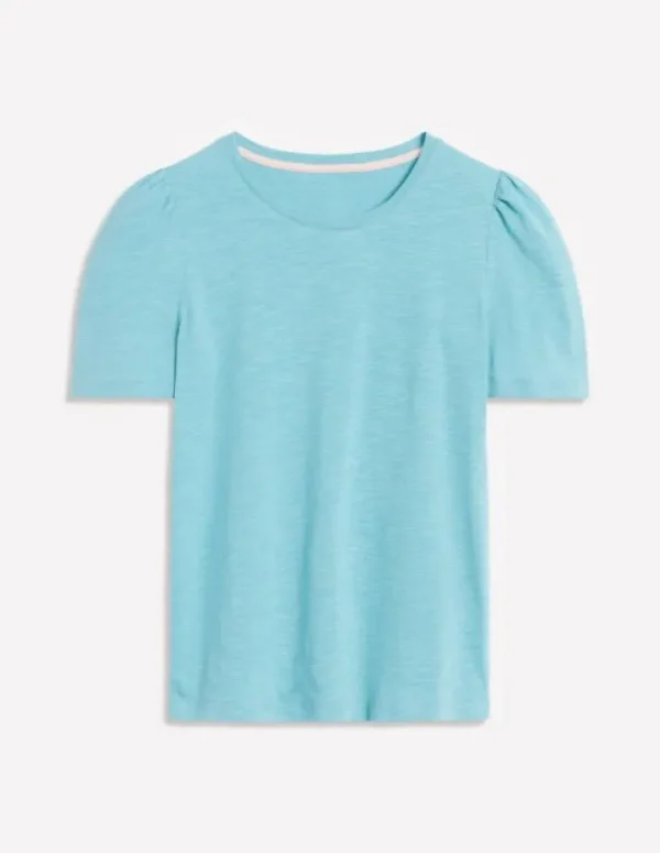 Store Boden T-Shirt aus Baumwolle mit Puffärmeln- Enteneiblau